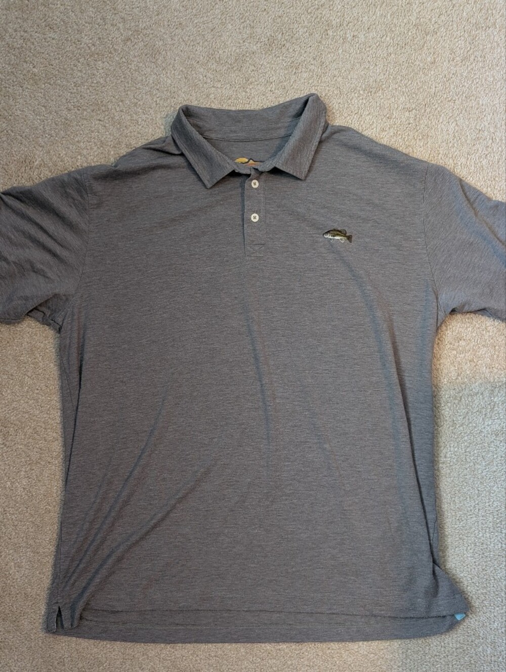 Orvis Gray Polo Shirt with Embroidered Fish Logo XL